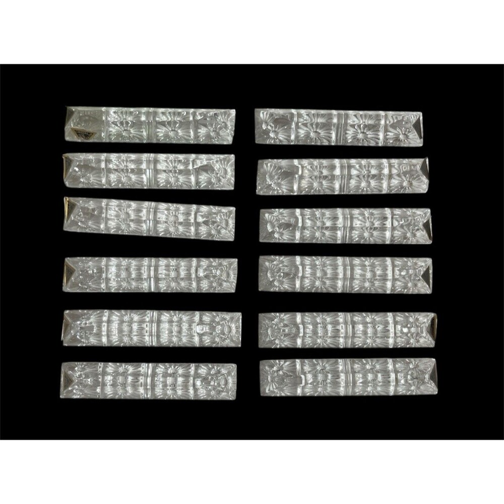 Vintage Kestarto Hungarian Knife Rests 24% Lead Crystal Starburst Set of 12